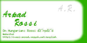 arpad rossi business card